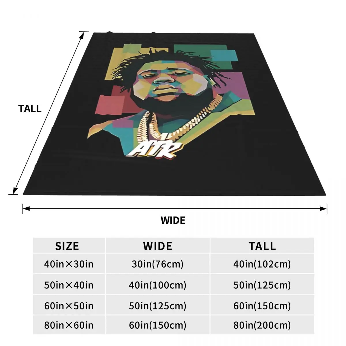 Rod Wave Blanket Hip Hop Rapper Soft Street Trend Plush Throw Blanket For Bedroom Travel Flannel Bedspread Bed Cover