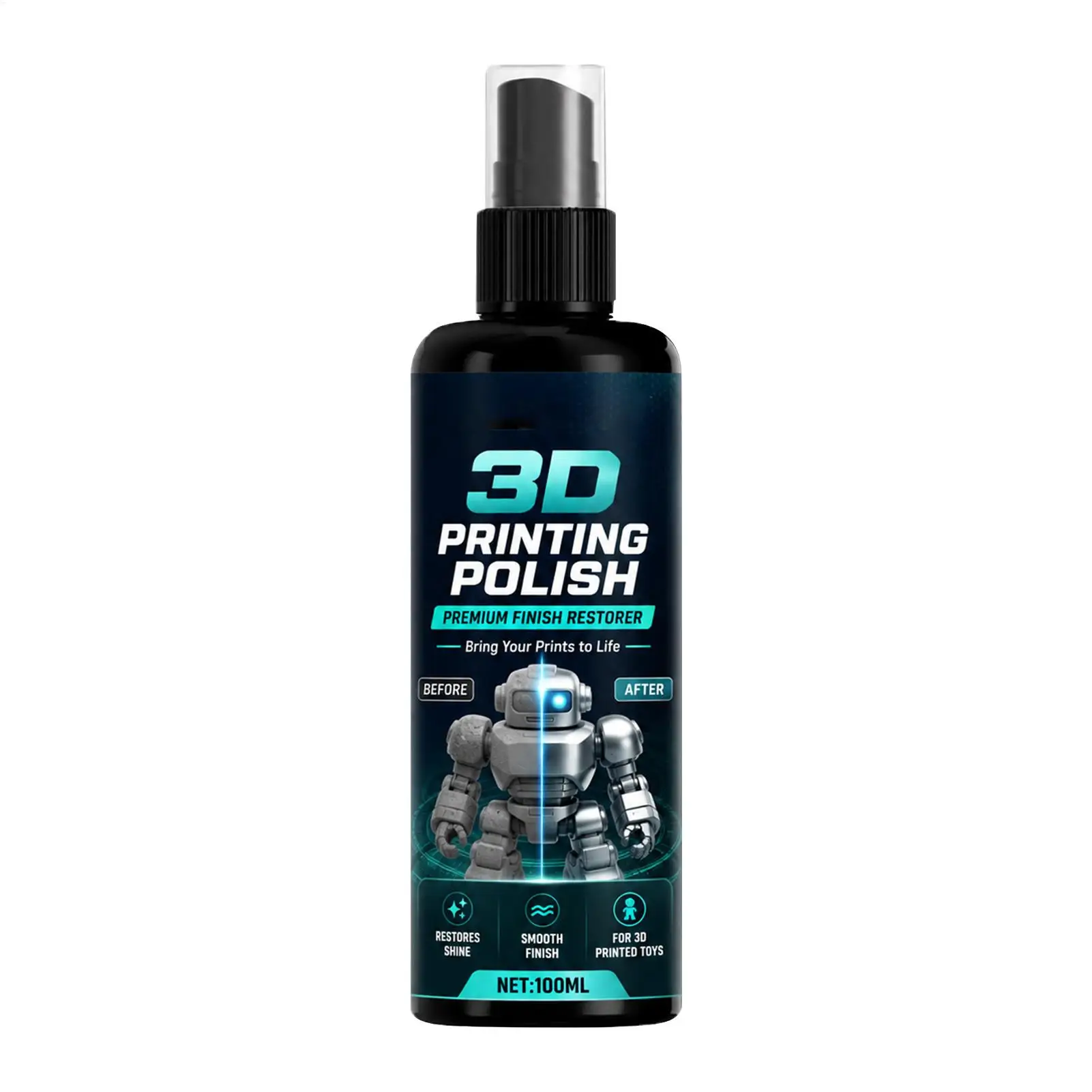 3D Printing Polishing Agent 100ml Models Finish Smoothing Restoring Spray 3D Print Smoothing Agent for Figure Toys Indoor Home