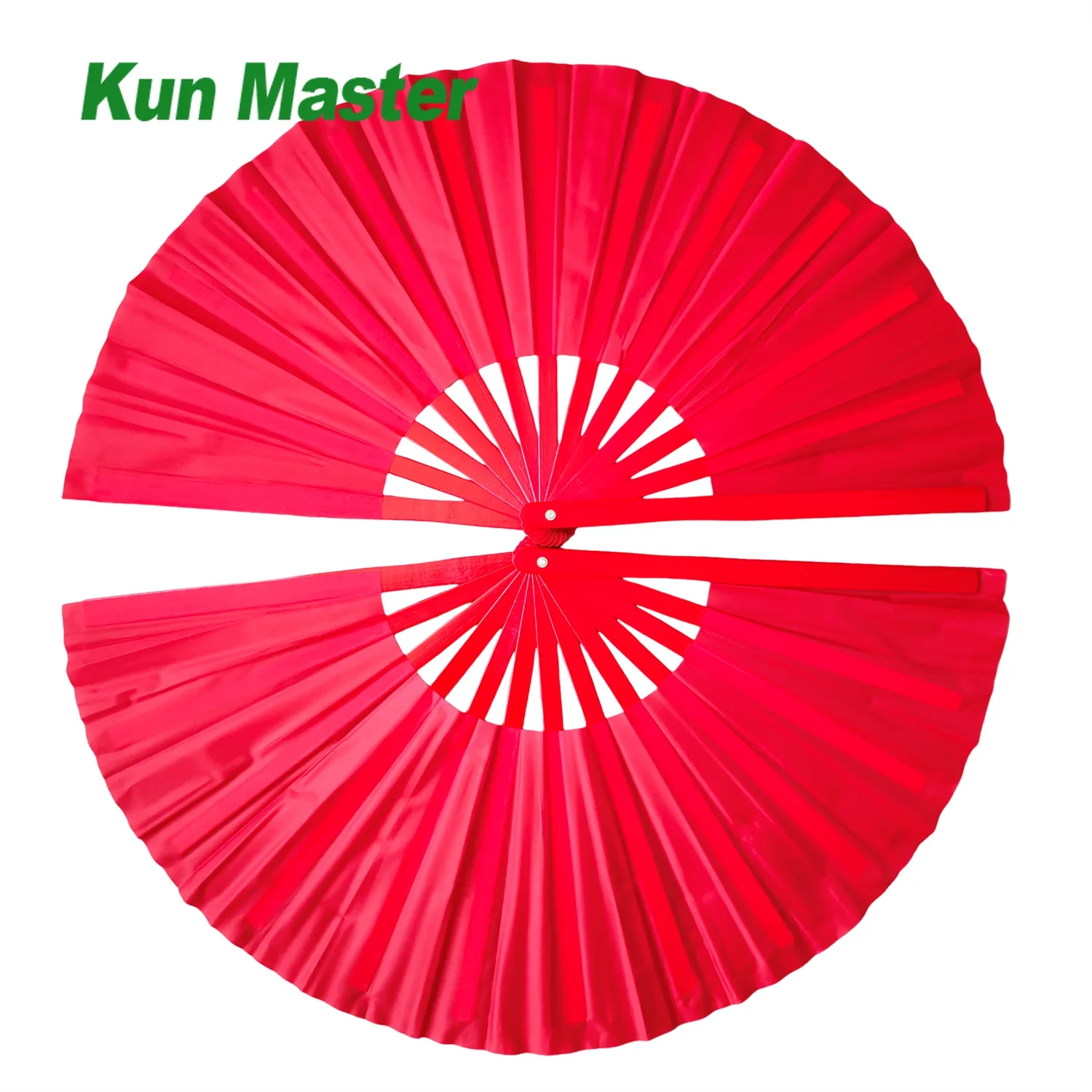 Tai Chi Fan Bamboo Kung Fu Martial Arts 34 Centimeter  Fans Wushu Art Martiaux Cosplay Dance Performance Fan Red Kun Master