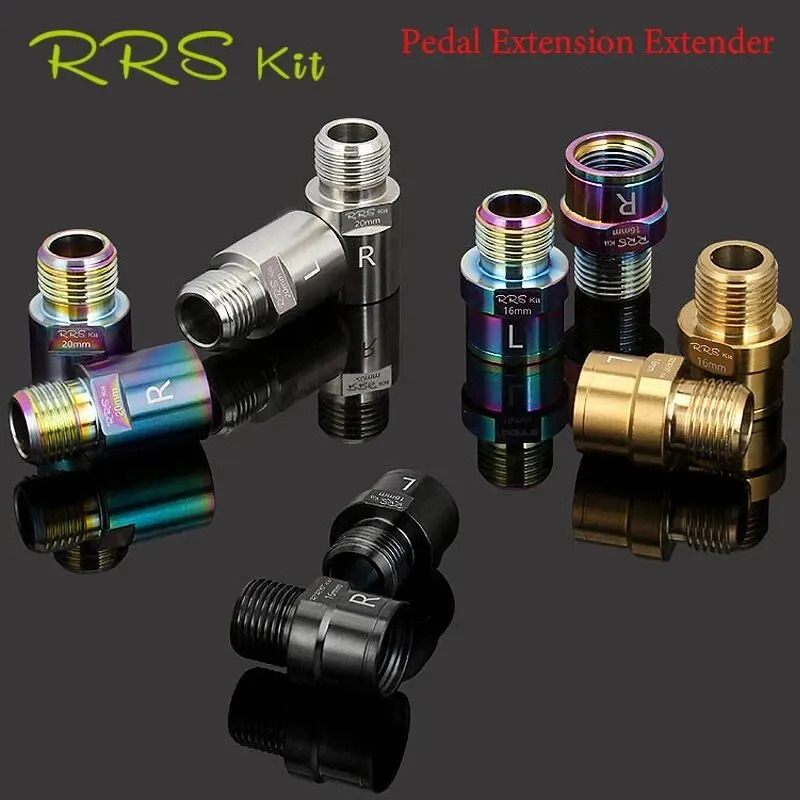 Rrskit Bicycle Pedal Extension Bolts Spacers R66E Pedal Extender Axle Crank Accessories 16Mm 20Mm For MTB Road Bike Pedal