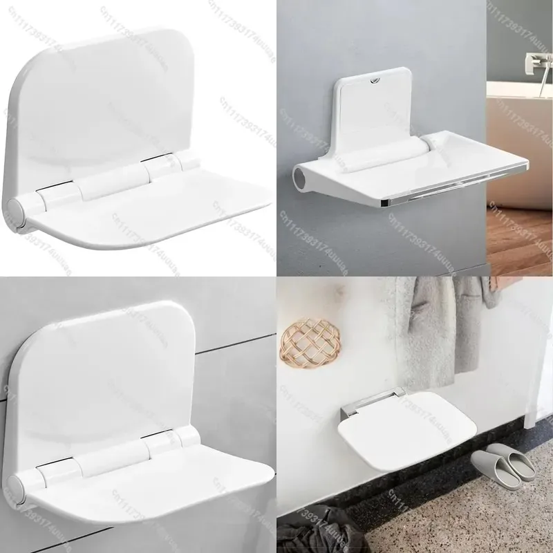 Wall Mounted Folding Bath Stool Japanese Style Shower Seat for Elderly Pregnant Women Space Saving Bathroom Toilet Chair