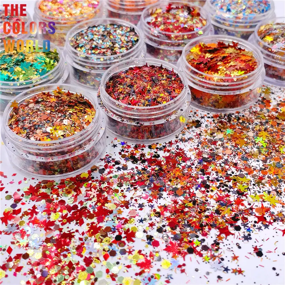 TCT-729 Fall Glitter Autumn Colors Nails Salon Glitter Manicure Makeup Cosmetics Home Decoration Festival Accessories Supplier