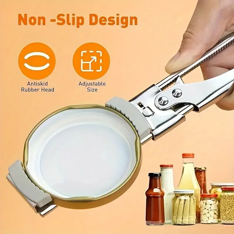 1/3pcs Adjustable Multi-Function Bottle Opener Stainless Steel Lids Off Jar Opener Labor-Saving Screw Can Opener Kitchen Tools