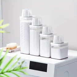 Laundry Powder Storage Tank, Cleaning Supplies Packaging Tank, Plastic Laundry Detergent sealing tank with measuring cup