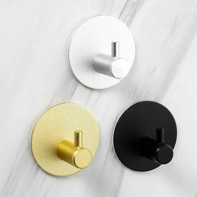 Self Adhesive Home Kitchen Wall Door Hook Key Rack Kitchen Towel Hanger Aluminum Towel Coat Robe Hook Bathroom Accessories