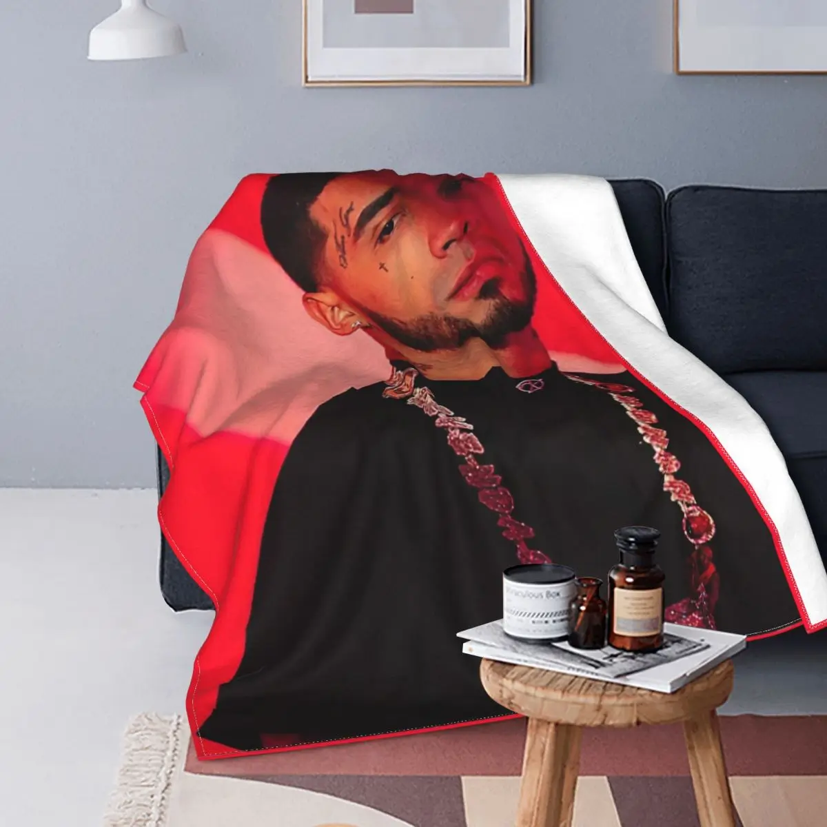 Anuel AA Show Blanket Hip Hop Rapper Flannel Funny Breathable Throw Blanket for Home Restaurant All Season