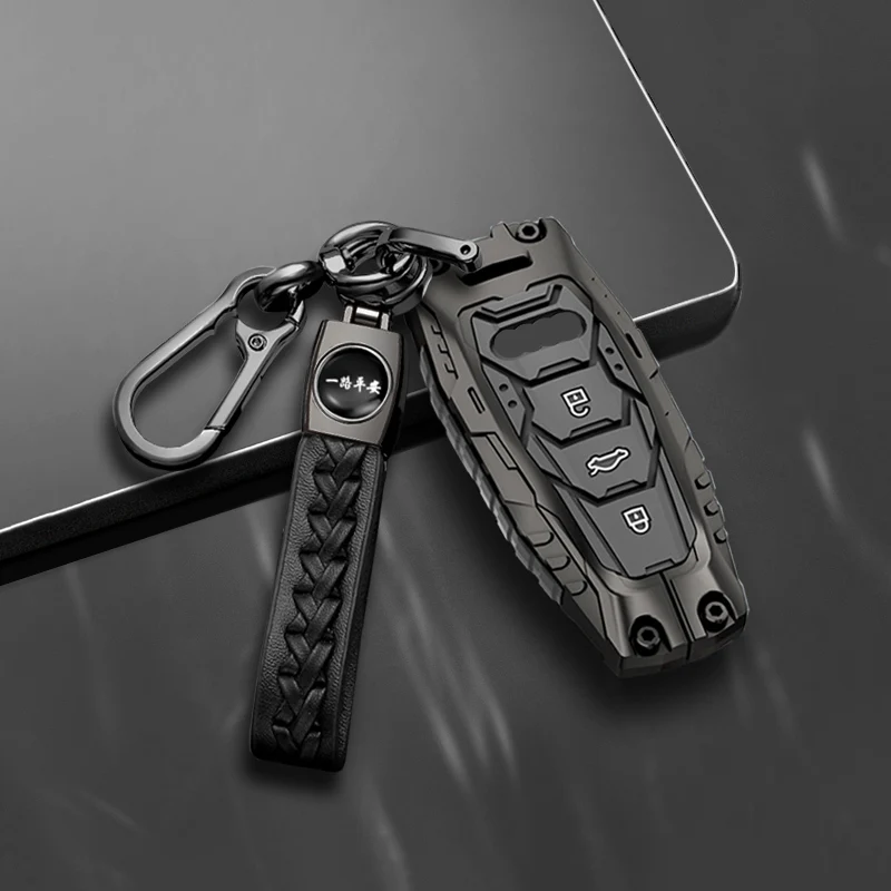 Zinc Alloy Car Remote Key Case Cover for Audi A3 A4 B9 A6 A7 4K A8 E-tron Q5 Q8 C8 D5 SQ8 Key Protection Bag Accessories