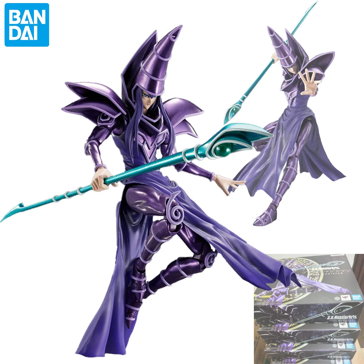 Origineel op voorraad Bandai Spirits S.H.MonsterArts Yu-Gi-Oh! Duel Monsters - Black Magician Anime Figuur Action Figure Model Speelgoed