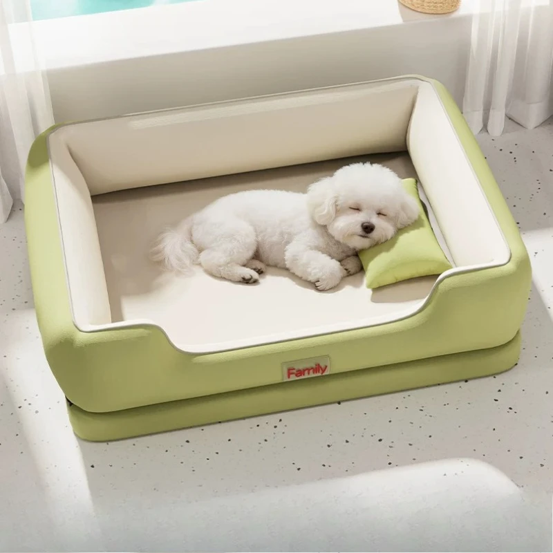 Tear Resistant Dog Cot, Washable Orthopedic Sponge Bed, Large Breed Summer Sleeping Nest, All Weather Neck Support Cushion
