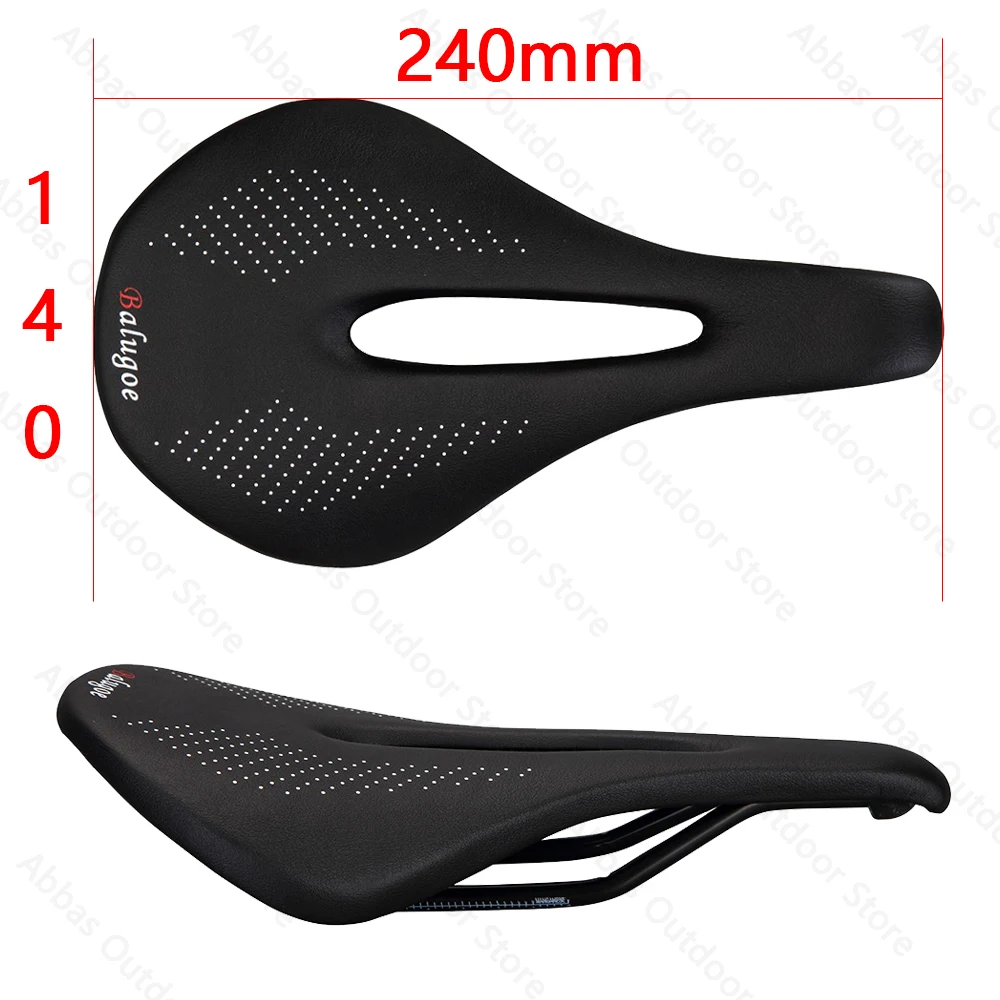 BALUGOE Bicycle Saddle 7*7mm Circular Rail MTB Road Racing Bike Seat for Mens Womens comfortable Saddle 140-240mm Bicycle parts