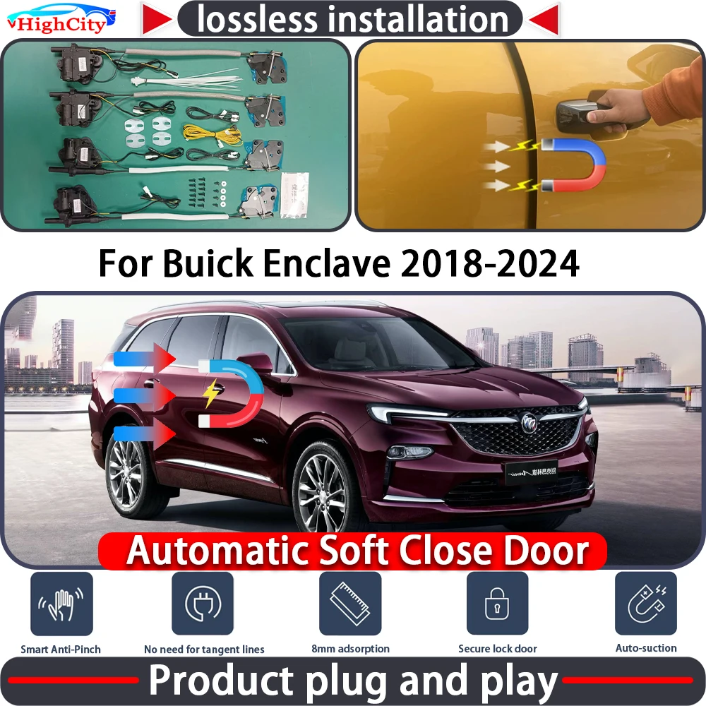 

HighCity Electric Closing Door Lock Actuator for Buick Enclave 2018-2024 Soft Close Power Latch System Auto Pull Door kit