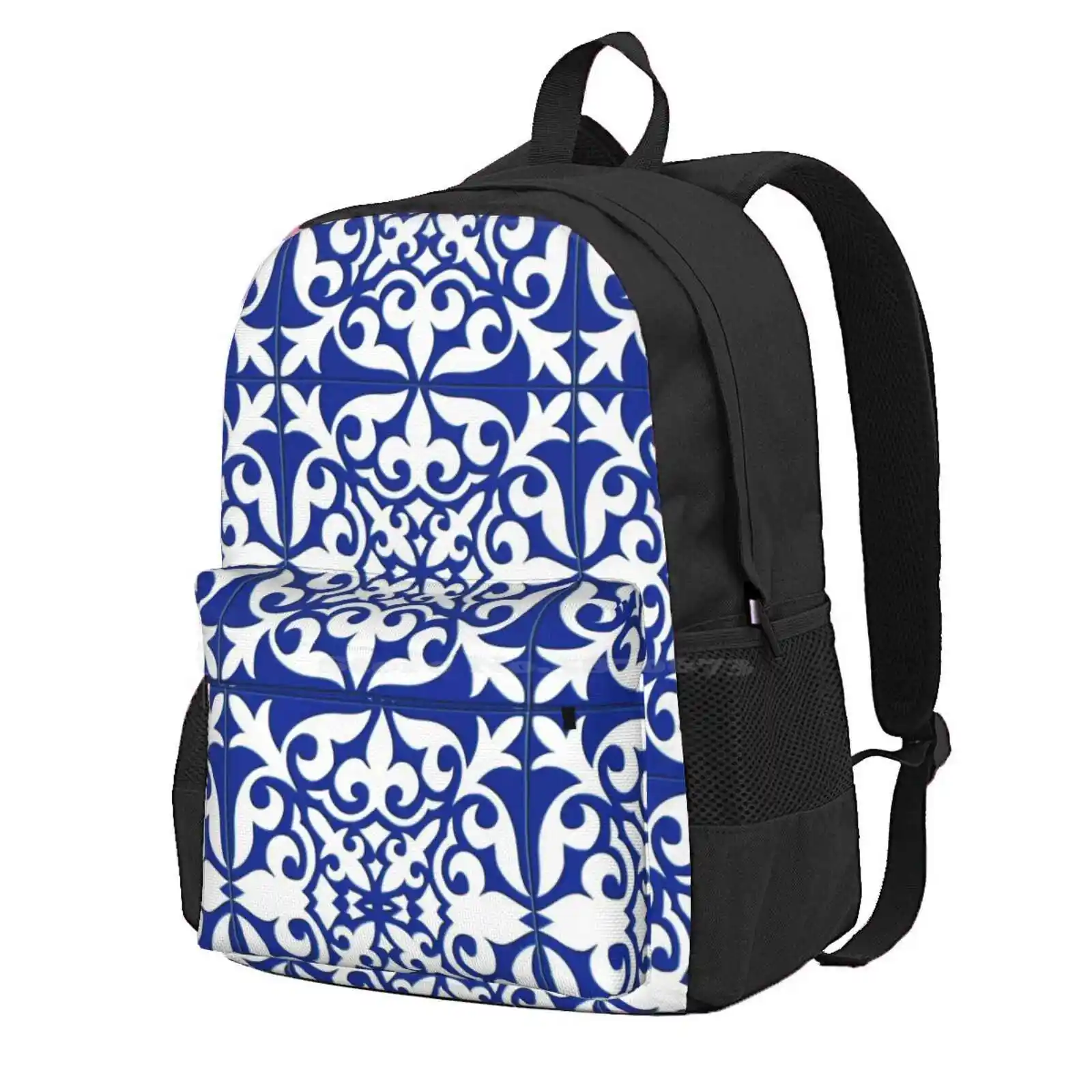 

Moroccan Tile - Cobalt Blue Hot Sale Schoolbag Backpack Fashion Bags Moroccan Tiles Moroccan Tile Pattern Ceramic Dark Blue