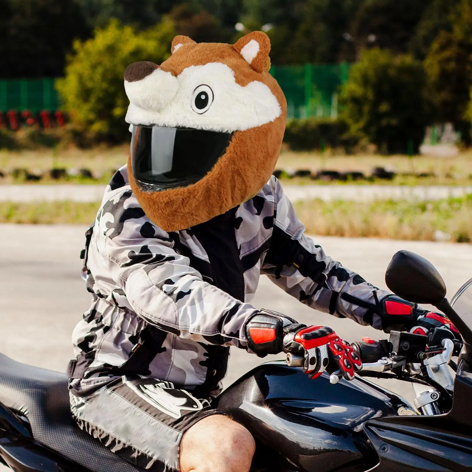 

Helmet Cover Squirrel Motorbike Plush Men and Women for Full Face Helmets