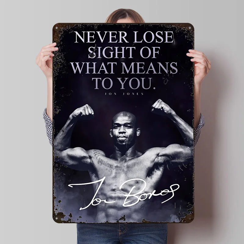 MMA Jon Jones Bones Tin Poster Customized Wall Art Retro Vintage Metal Signs for Fans Room Decoration Garage Decorations House