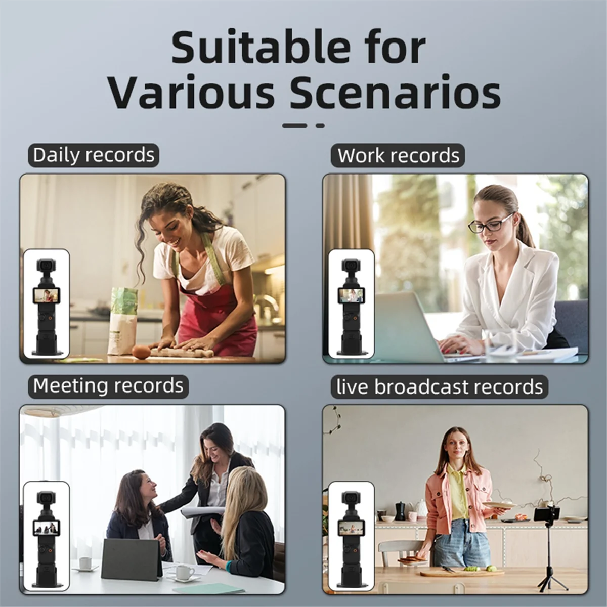 Supporto adattatore per fotocamera per 3, clip per zaino con tracolla regolabile per supporto per il collo, stile D-AB01