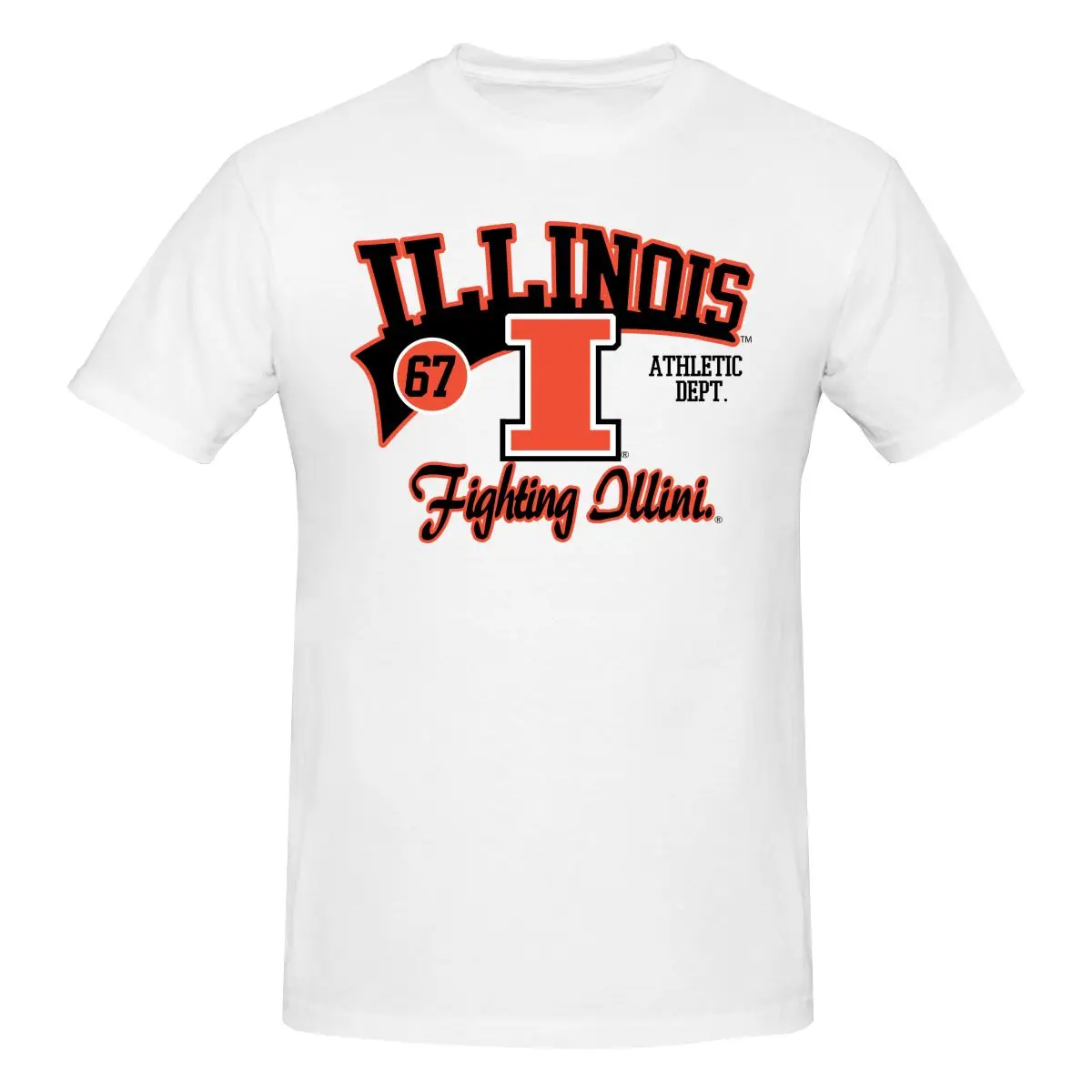 J America FIGHTING ILLINI Athletic Dept T Shirt White XL Vintage Style NOS long or short sleeves