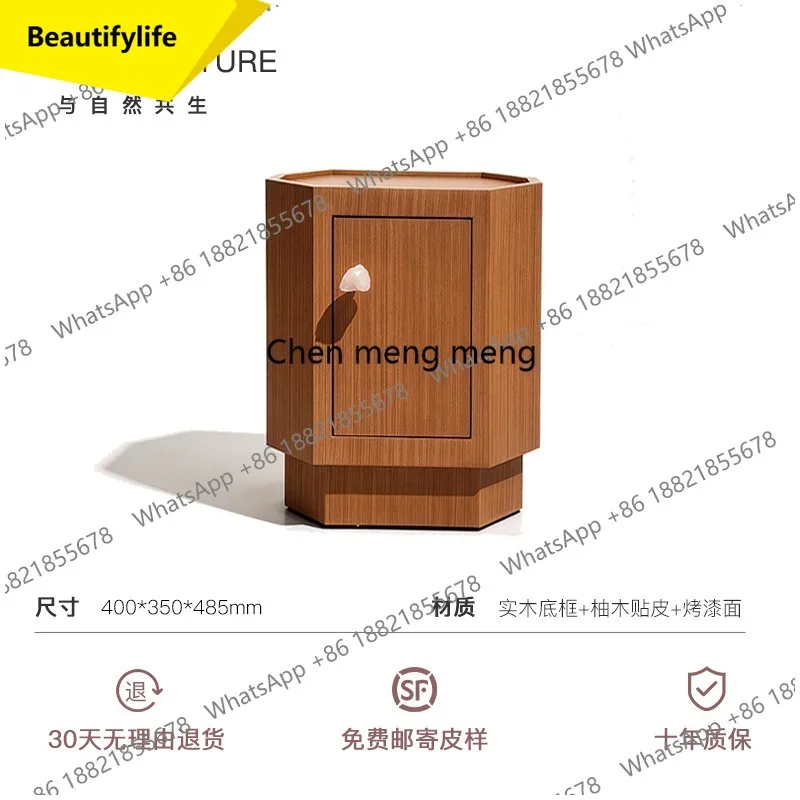 M45 Medieval teak personality crystal bedside table locker bedroom designer new
