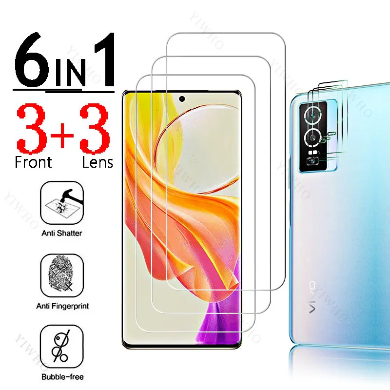 6in1 Full Cover Glass for Vivo Y76 5G Fingerprint Unlock for Vivo Y 76 V2124 6.58