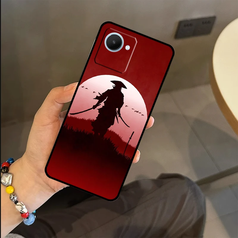 Japan Ninja Samurai Red Sun For Realme C55 C53 C35 C33 C31 C30 C21Y C11 C15 GT Neo 5 3 2 3T 2T 8 9 10 11 Pro Plus Case