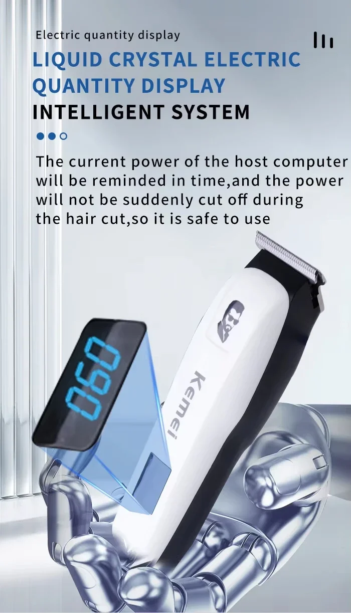 Kemei KM-PG809A KM-PG232 LCD USB Lade Haarschneidemaschine Einstellbare Professionelle Schneidemaschine KM-3382 Rasierer Trimmer für Männer – Detail 17