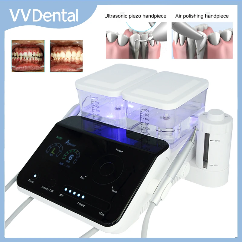 

VVDental VRNQ6 Ultrasonic Polisher Sandblaster Periodontal Therapy Instrument 6 In 1 Scaling Polishing Airflow Teeth Cleaning