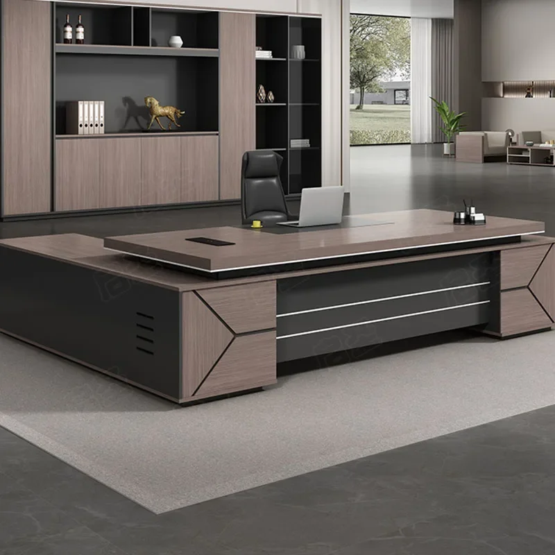 مكاتب مكتب تنفيذي مصممة فاخرة جمالية على شكل حرف L مكاتب مكتبية قابلة للتعديل منظمات Escritorio Oficina أثاث عصري