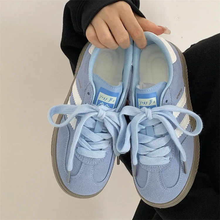 

Retro Style Women's Casual Sneakers Sporty Versatile Student Friendly Heightening Flat Bottom PVC Sole Low Cut PU Leather