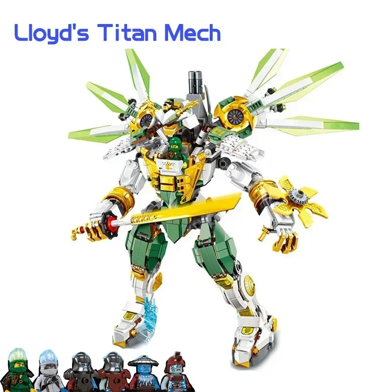 ในสต็อก Ninjaed Lloyd Titan Mech 929 ชิ้นอิฐของเล่นบล็อกอาคาร Diy ประกอบชุดของเล่นเพื่อการศึกษาของขวัญเด็ก