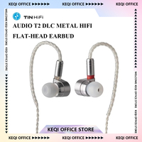 TINHIFI Audio T2 DLC Earphone Metal HIFI Wired Flat-head 10MM DLC Flagship Earbud Dynamic DD Circle DJ Music Headset 2Pin IEM