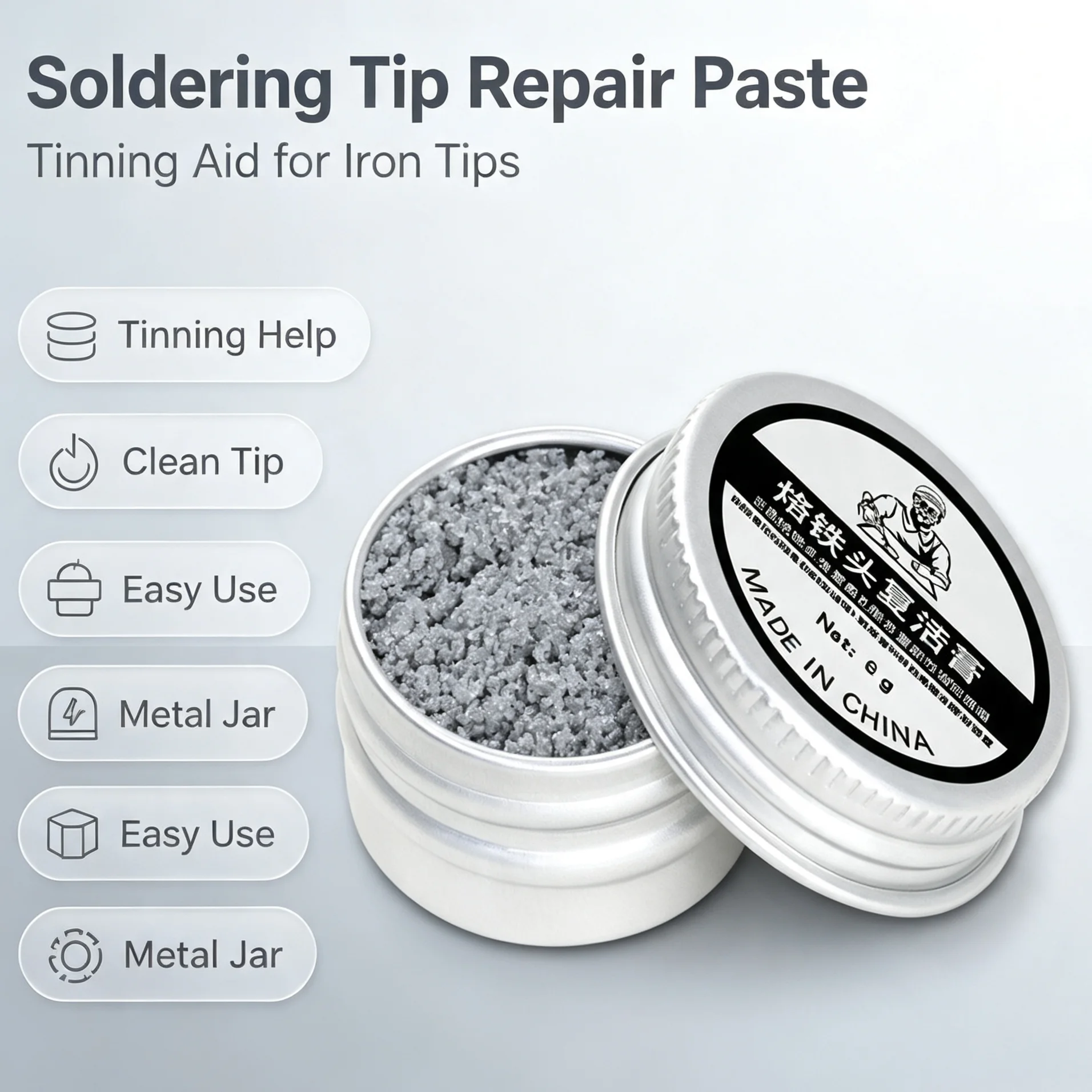 Soldering Iron Tip Restorer Paste Cleaner for Oxidized Black Tips Rejuvenation Tinner Desoldering Repair Cleaning Flux Remover view 6