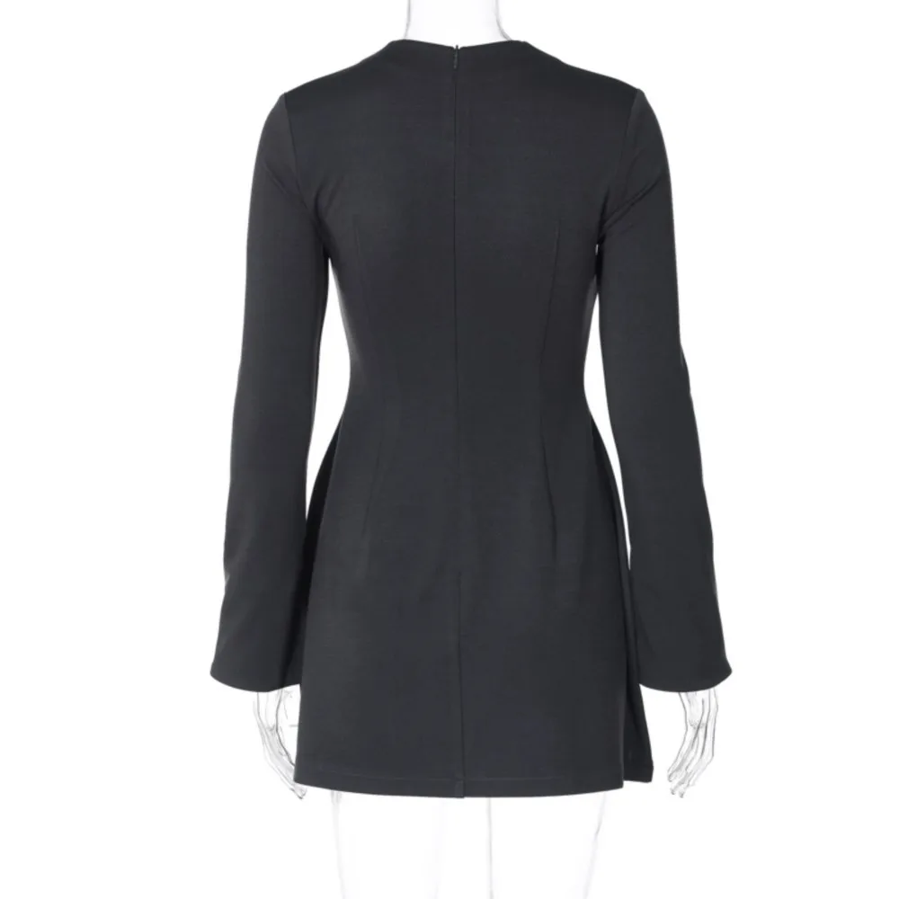 Dresses 2026 Woman Autumn New Fashion Dress Solid Color All-match Simple Style Vestidos Long Sleeves Slim Temperament Casual