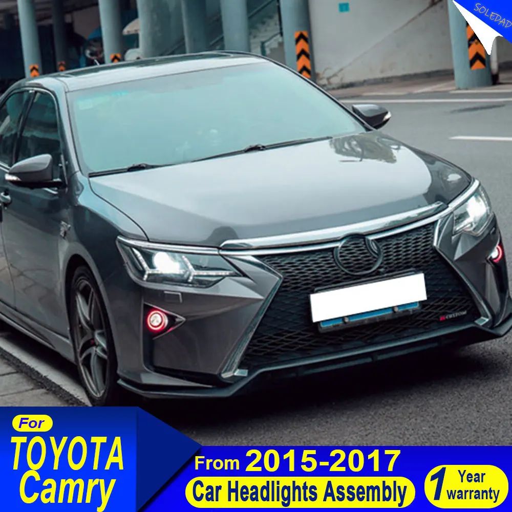 2pcs Car headlights for Toyota Camry Head Light 2015-2017 Toyota Camry New Headlight Camry Headlamp DRL Turn Signal High Beam