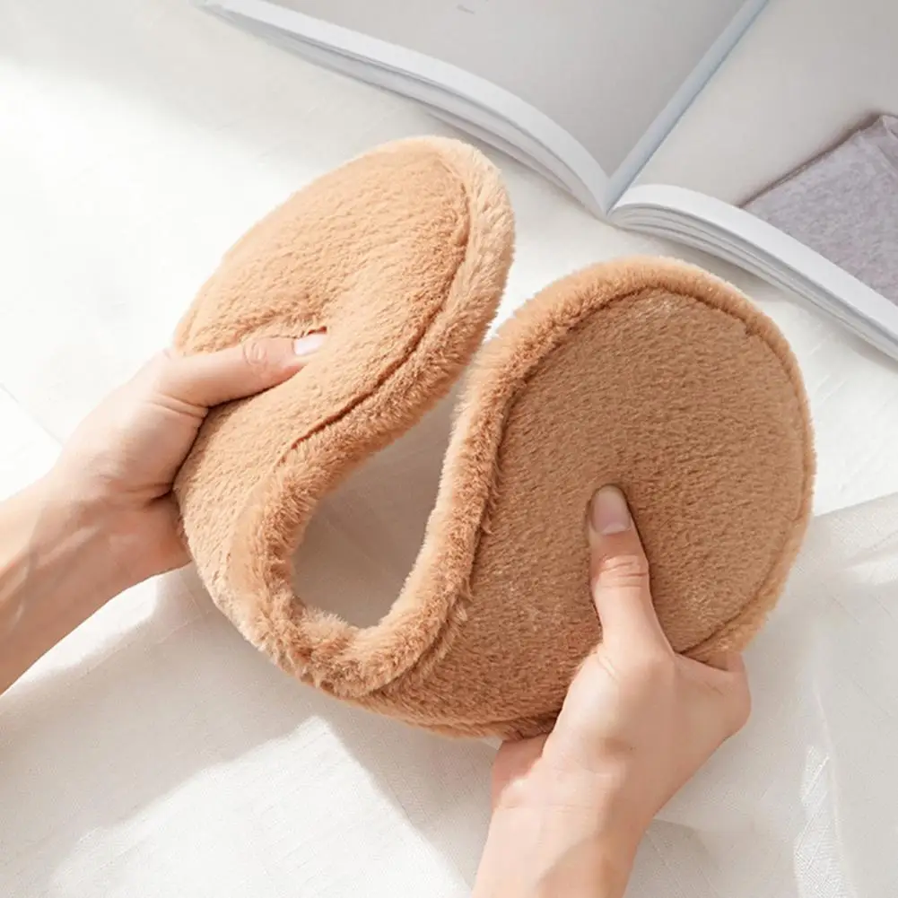 Protetores de orelha confortáveis para uso durante todo o dia, protetores de orelha com feixe de cabeça elástico, protetores de orelha de inverno de pelúcia à prova de vento para trabalho ao ar livre para homens