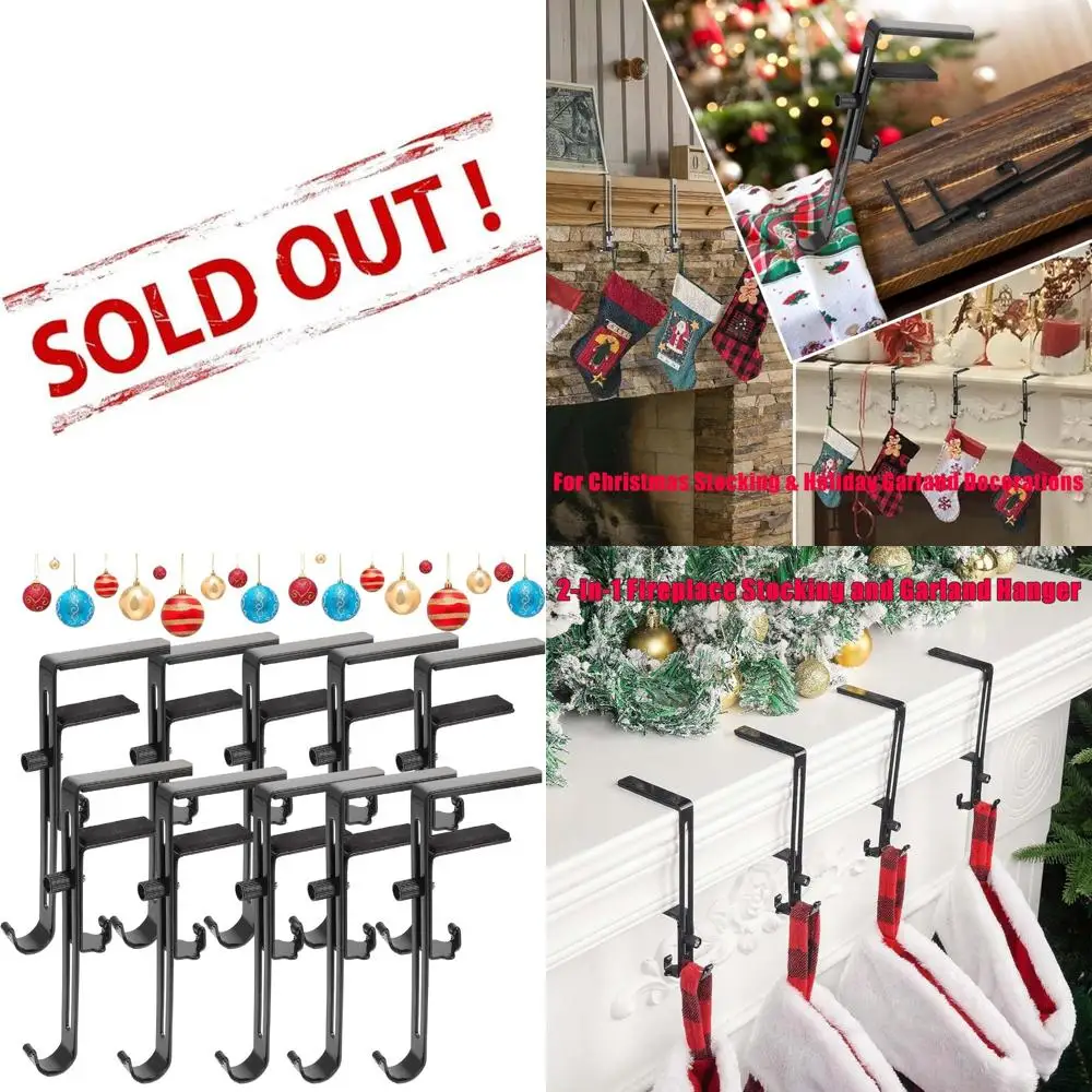 

Универсальный белый держатель для гирлянды и чулок 2-в-1, регулируемый на 8 меток