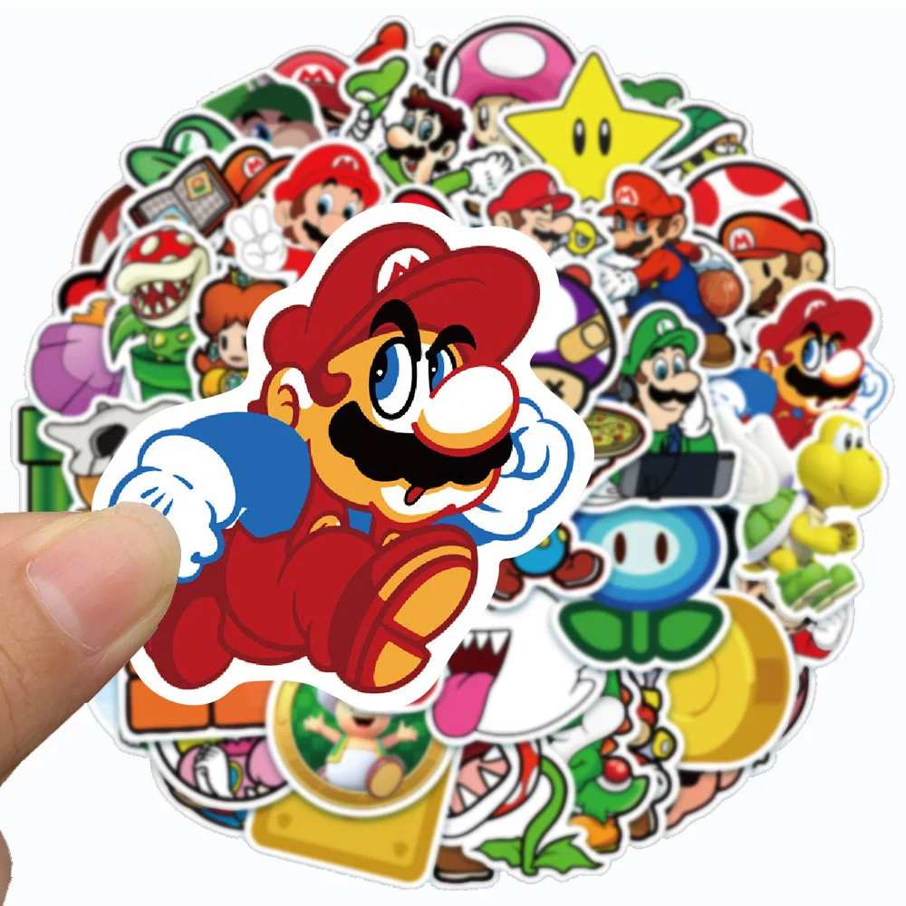 10/30/50pcs Game Super Mario Bros Cartoon Stickers Cute Anime Decals Graffiti DIY Laptop Guitar Kawaii Sticker Fun for Kids Gift