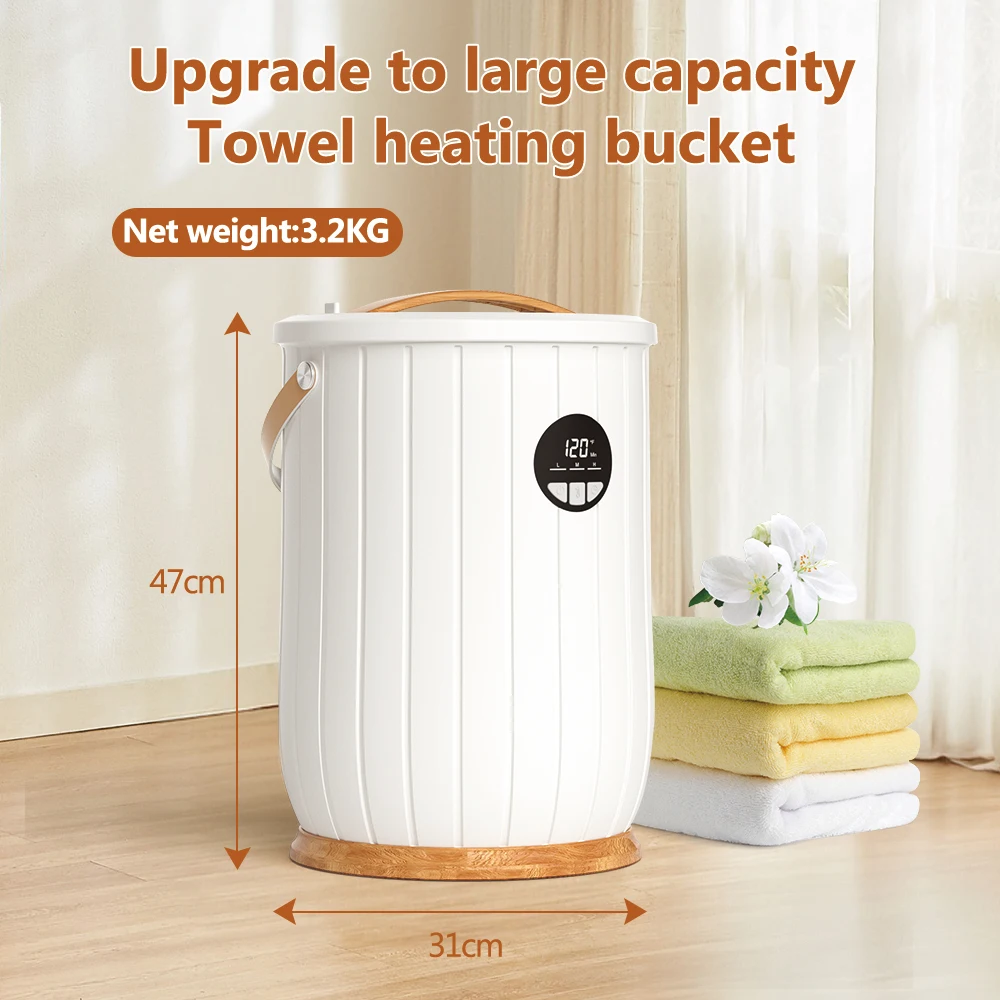 20L 4 Timer Automatically Turns Off Towel Heater Bucket Bathroom Large Towel Heater with Digital Display