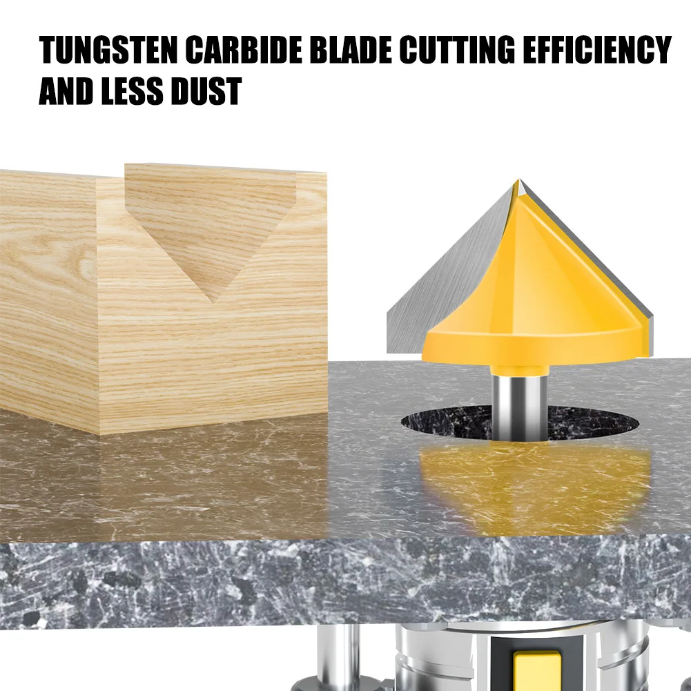 JRDS 8mm Shank 3D V-Type Wood Router Bit, 60-150 Degree V Groove Engraving Cutter for CNC Wood Carving & Trimming Machine