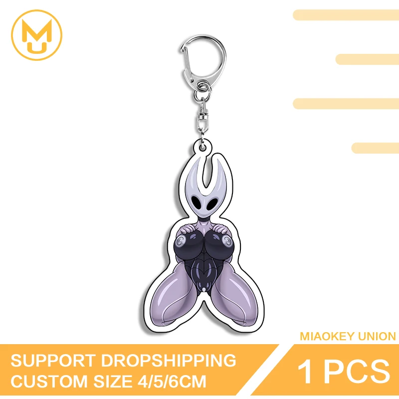 NSFW Female Hollow Knight Kneel Posture Key Chains Unique Video Game Peripherals Second Dimension Fashion Packbage Decorations