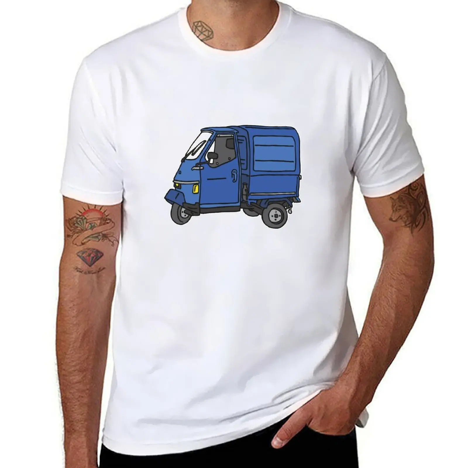 

Tricycle van, Blue threewheeler T-Shirt t shirts for man graphic tees mens graphic t shirts