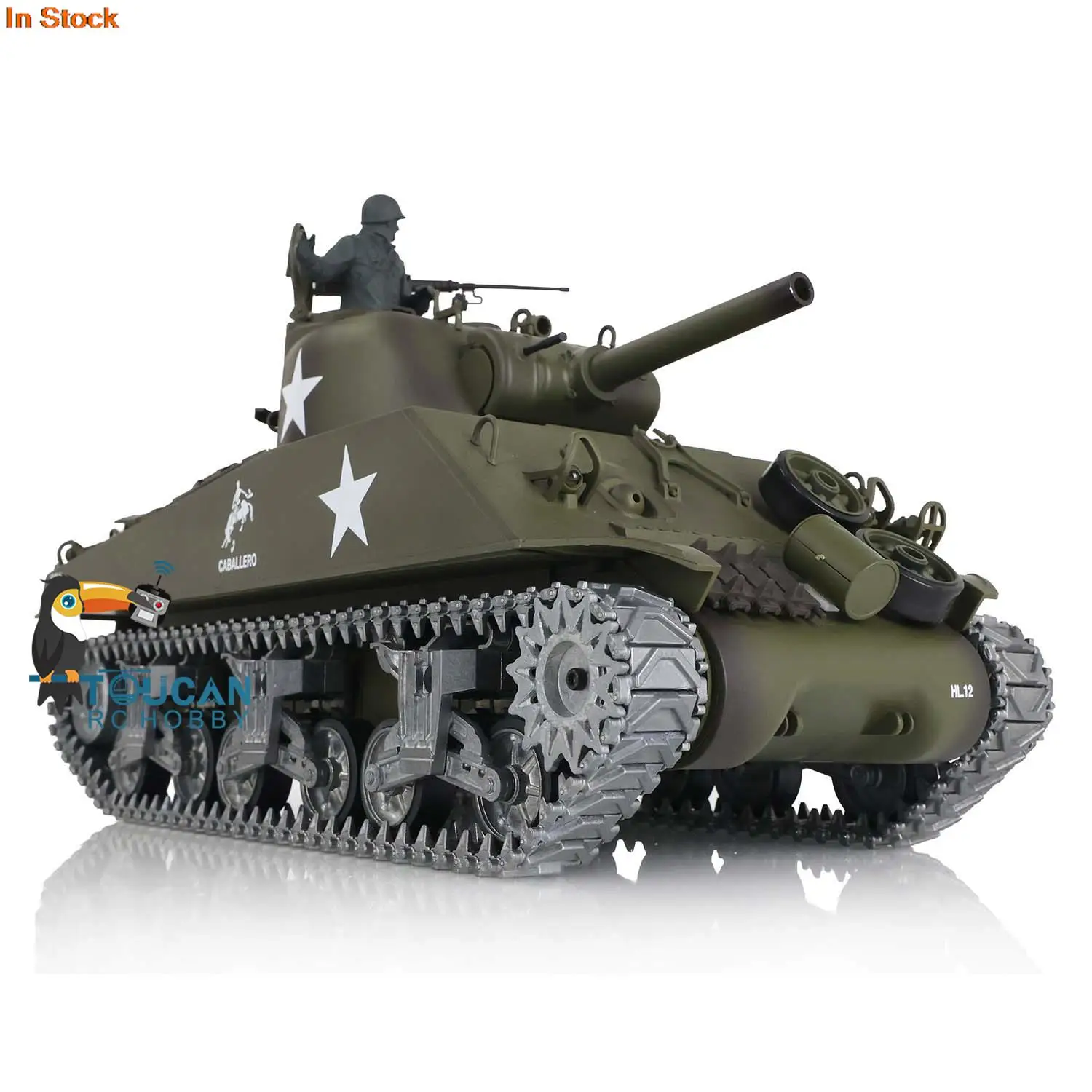 1/16 Henglong aangepaste 7.0 M4A3 Sherman RC tank 3898 met vat terugslag 360 ° Metalen afstandsbedieningsmodel voor militaire hobbyisten