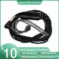 New Celest Jimo Earphone Cable Oxygen-free Copper 0.78 2pin Headphone Wire Accessories 3.5mm Plug Headset For Hifi Music IEMs