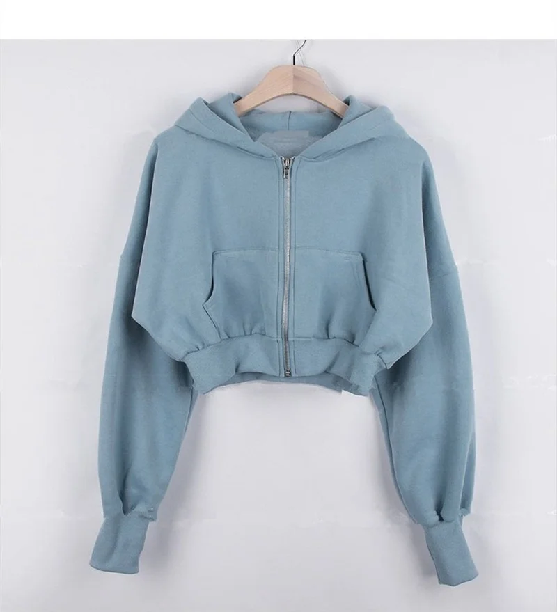 Winter New Korean Fashion Hooded Loose Cardigan Zipper Plus Velvet Sweater Women Streetwear Casual Jacket Trend Harajuku Hoodie