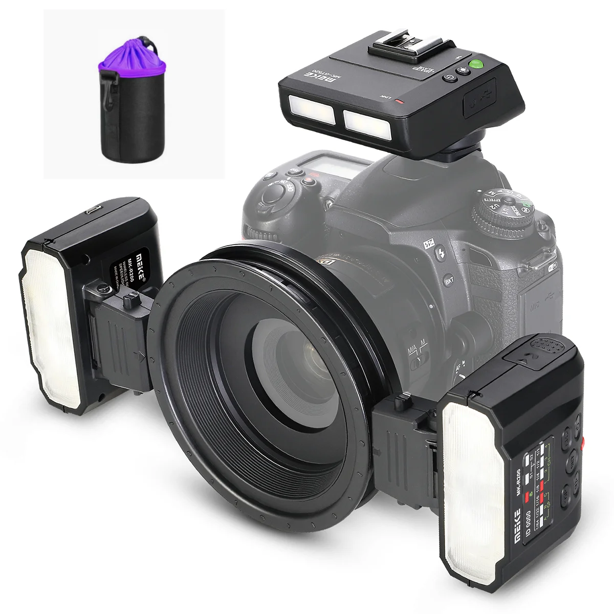 

Meike MK-MT24 Macro Ring Flash Macro Twin Lite Flash Work For Canon 80D/70D/60D760D/750D/700D/5D3 /5D2/6D/6D2/7D/7D2/EOSM Series