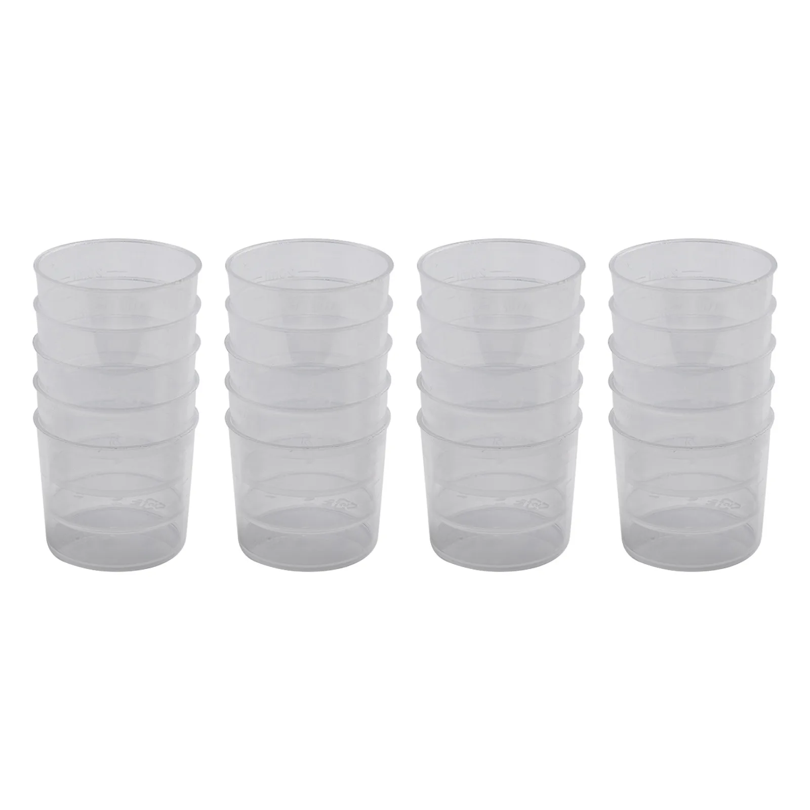 20pcs 10/20/30ml Transparent Plastics Measure Cups Dual Scales Cup Container Home Garden Kitchen Dining Bar Tools