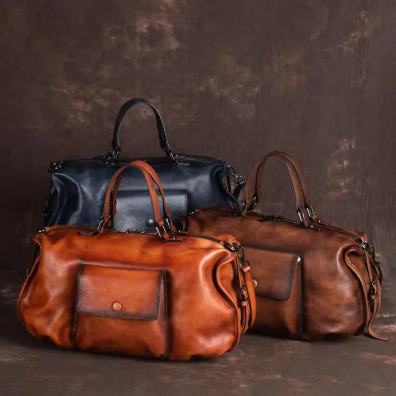 

Retro Genuine Leather Women Bag Natural Real Cowhide Large Capacity Handbag Versatile Leisure Outdoor Shoulder Bags