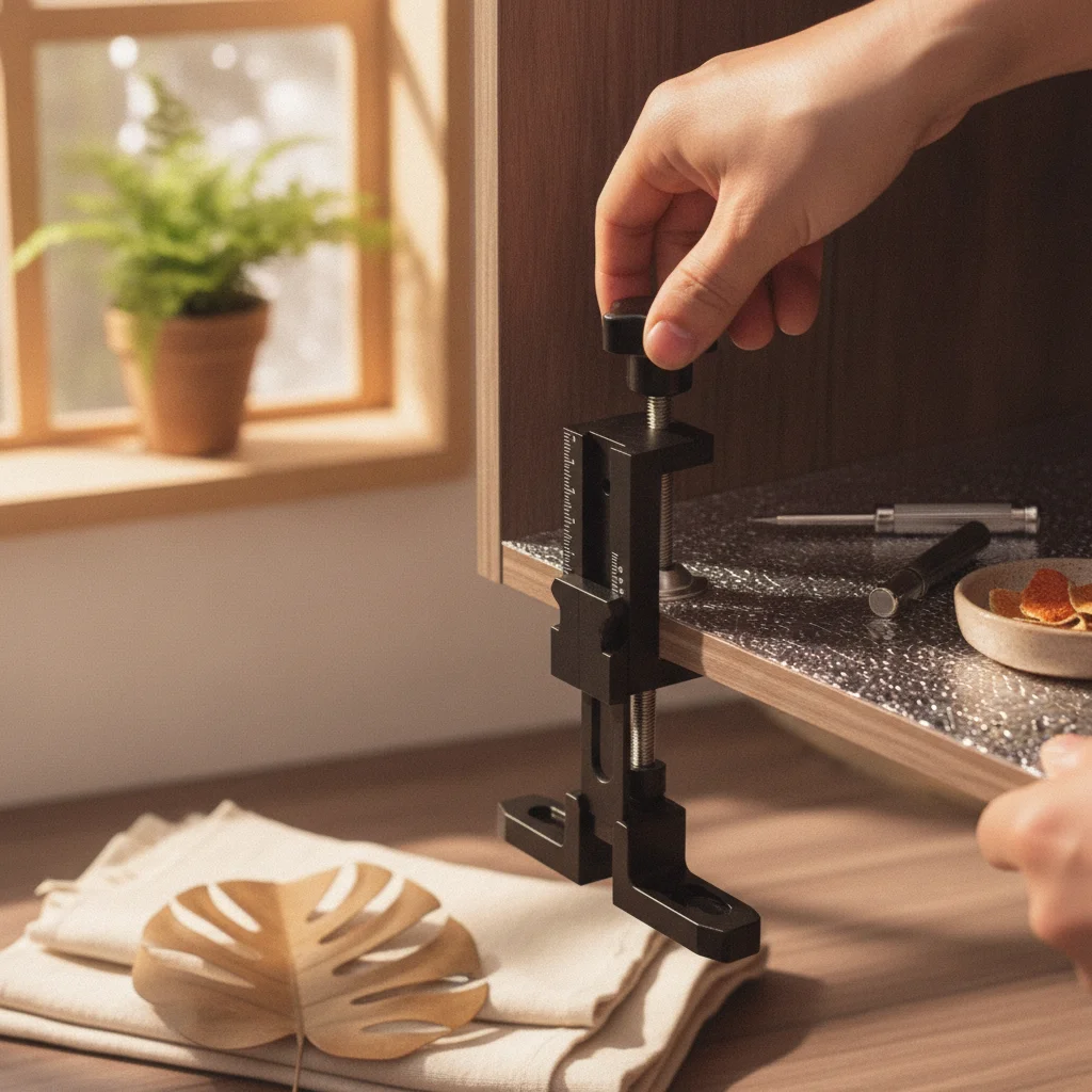 Cabinet Door Installation Jig Clamping Cabinet Door Installation Tool Hand-Operated Portable for Installers, Home Remodeling