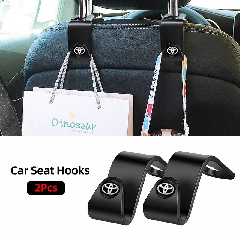 2Pcs ABS Car Styling Seat Back Hooks Accessories For Toyota 86 Mirai Supra Prado Alphard Vellfire Crown Sequoia Venza Avalon Pri