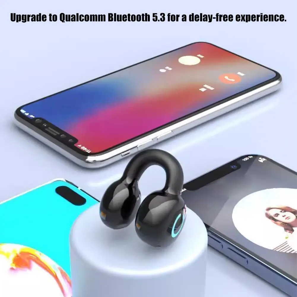 Wireless Bluetooth Earphone Comfort Ear-Clip Headset Non-in-ear Hanging Type Long-lasting Battery Life For Exercise