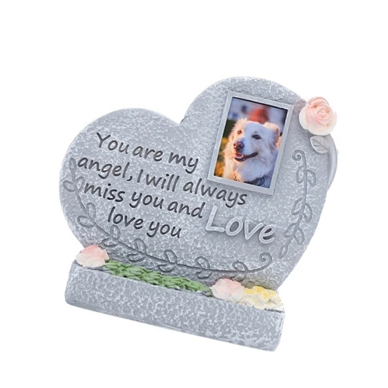 Eternality Memory Pet Dog Cemetery Stone Weatherproof Resin Grave Marker Engraved Tombstone for Home and Memorial Parks