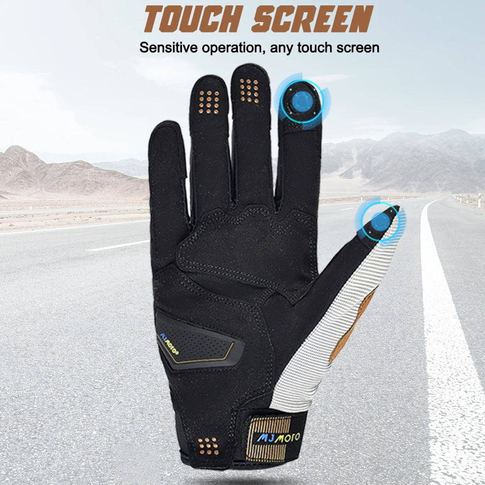 MJMOTO Summer Windproof Motorcycle Gloves Touchscreen Compatible Wear-resistant Non-slip Breathable Motorbike Motocross Gloves image 5